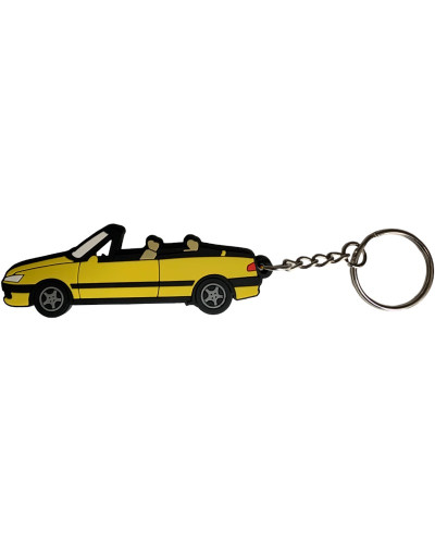 Porte clé Peugeot 306 cabriolet jaune