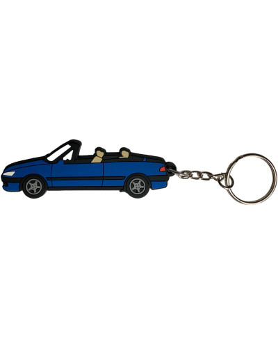 Porte clé Peugeot 306 cabriolet bleu