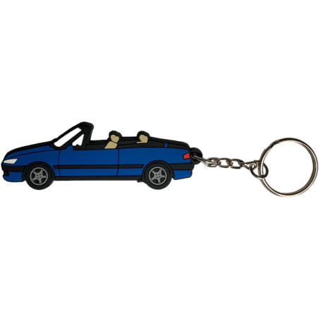 Porte clé Peugeot 306 cabriolet bleu