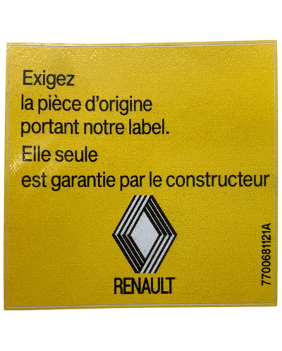 Renault Aufkleber erfordern Originalteil für Super 5 GT Turbo