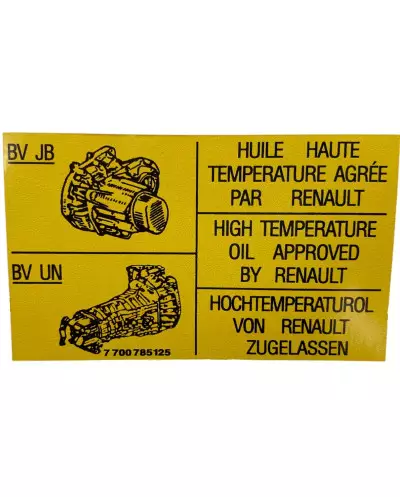 Renault Super 5 GT Turbo High Temperature Oil Sticker High quality coil