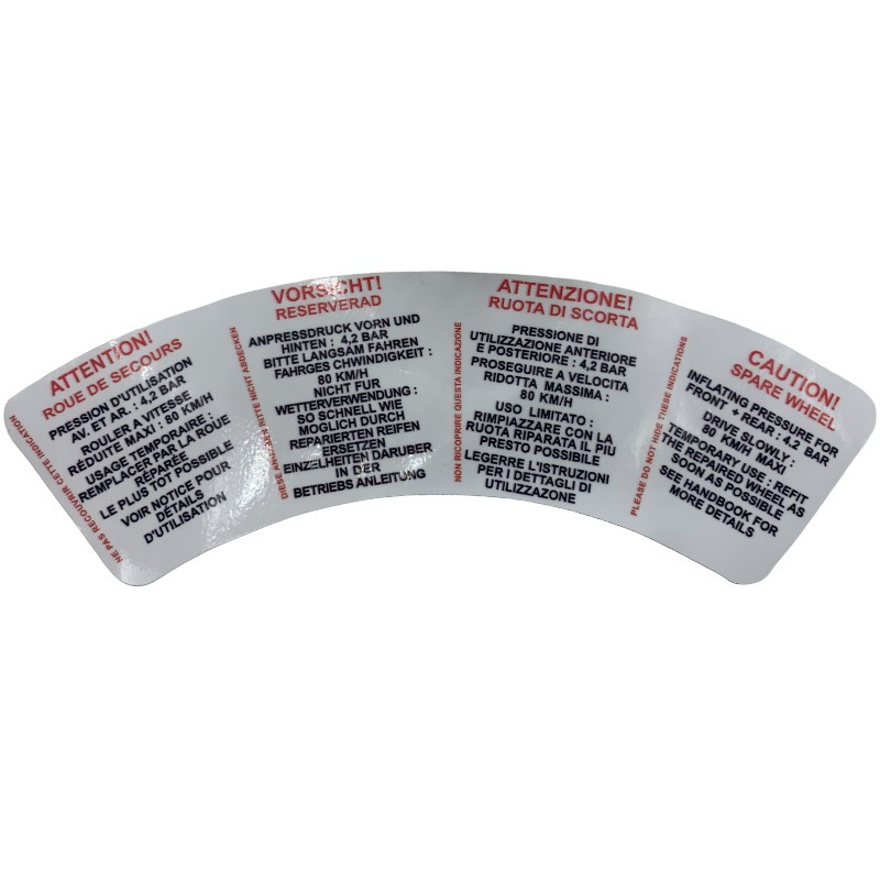 Spare Wheel Sticker 205 GTI CTI Wear-Resistant