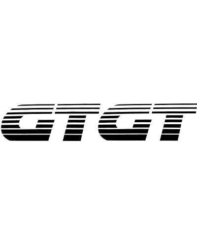 2 zwarte GT Monogram Stickers Voorspatbord Peugeot 205 GT