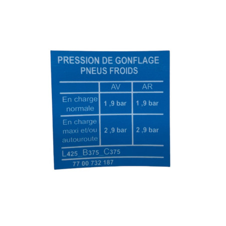 Stickers Autocollant Pression Gonflage Renault 9 & 11 Turbo Phase 1 Ou Phase 2