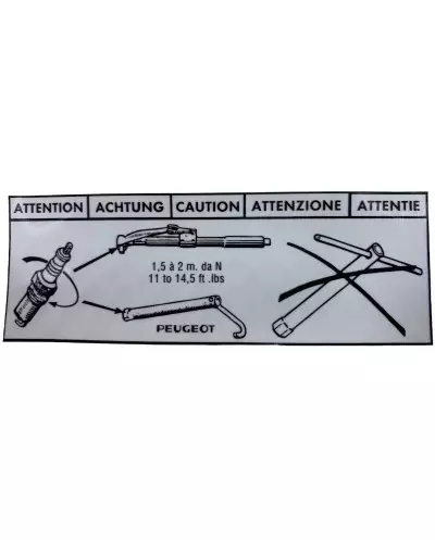 Motor Sticker Bougie Sleutel Peugeot 104-204-205-304-309-405-504-604