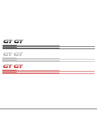 Komplettes Peugeot 205 GT Aufkleber-Kit - 3 Farben zur Auswahl (Rot, Schwarz, Grau)
