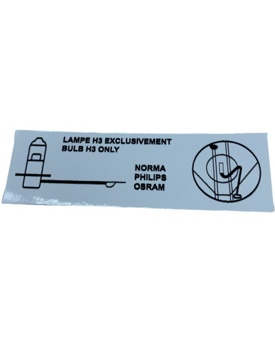 Sticker Autocollants "Lampe H3 Exclusivement" Renault 21 2L Turbo protection anti UV