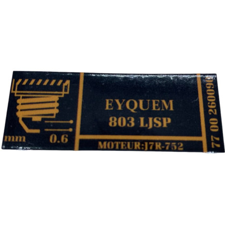 Sticker Sticker Spark Plug Eyquem 803 LJSP Renault 21 2L Turbo