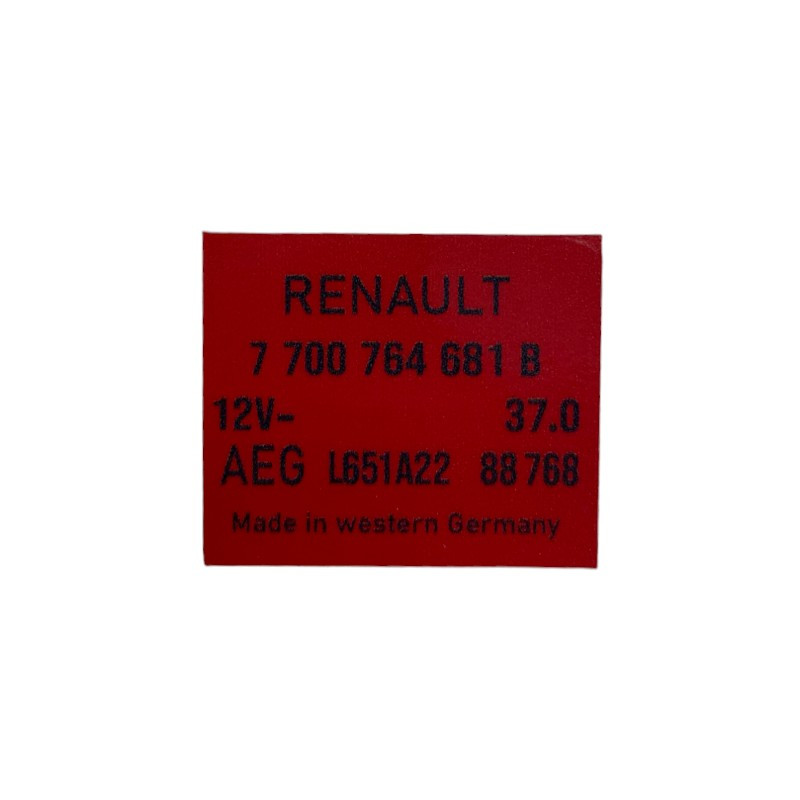 Sticker Anti Percolation AEG L651A22 37.0 Renault 5 GT Turbo 7700764681B