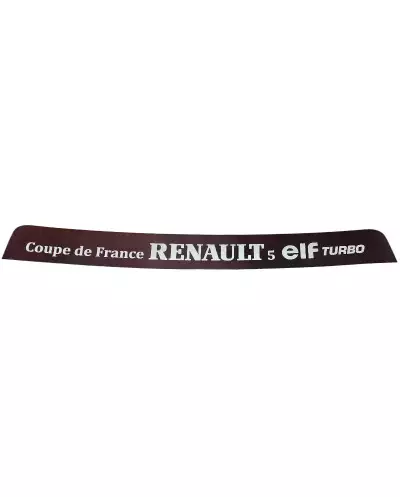 Stickers Bandeau Pare-Soleil Super 5 GT Turbo Coupe de France ELF