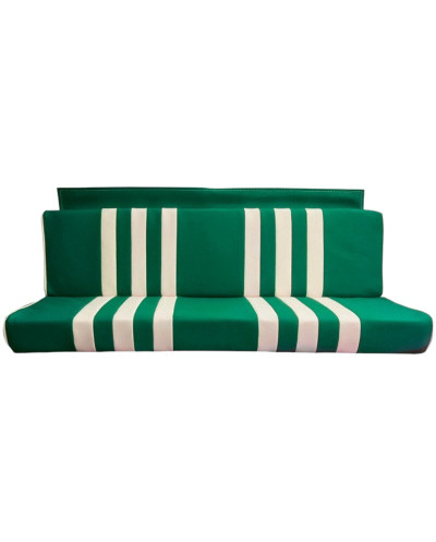 Rear seat upholstery Skaï green striped white for Citroën Méhari