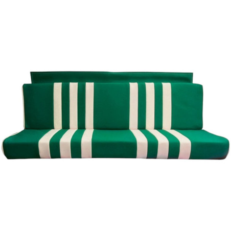 Rear seat upholstery Skaï green striped white for Citroën Méhari