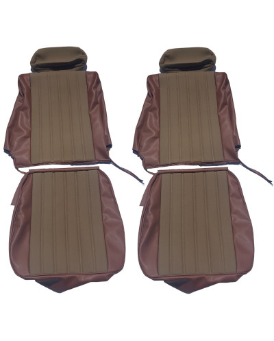 Garnitures de sièges velours beige/simili marron Peugeot 104 ZL Protection anti UV