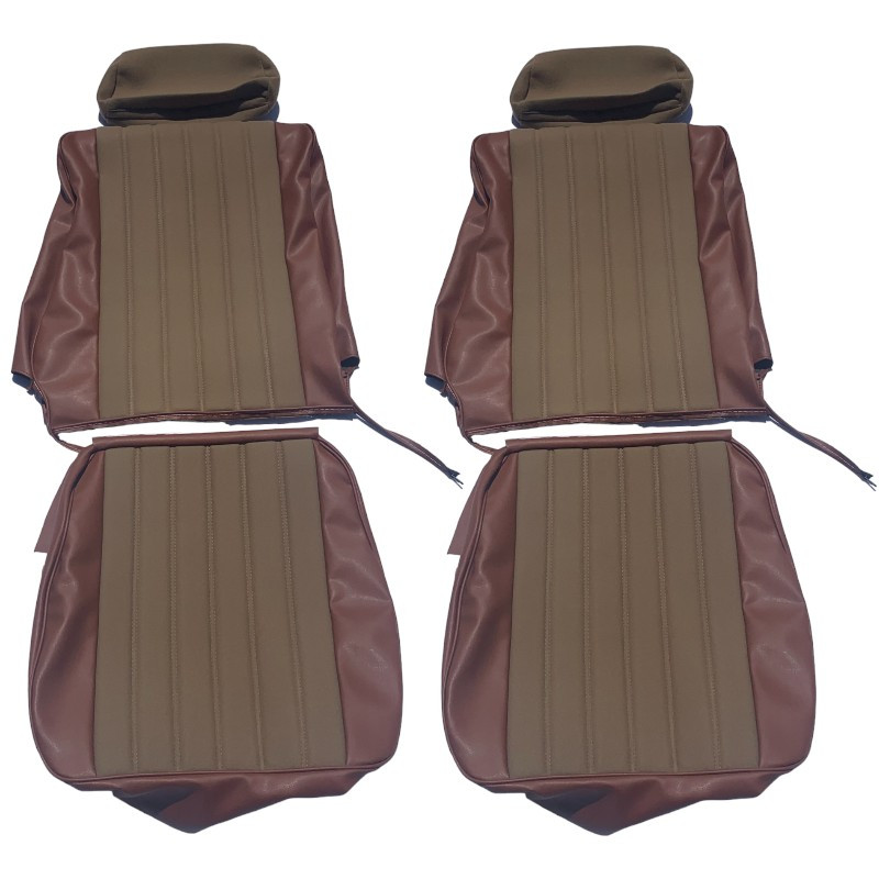 Garnitures de sièges velours beige/simili marron Peugeot 104 ZL Protection anti UV