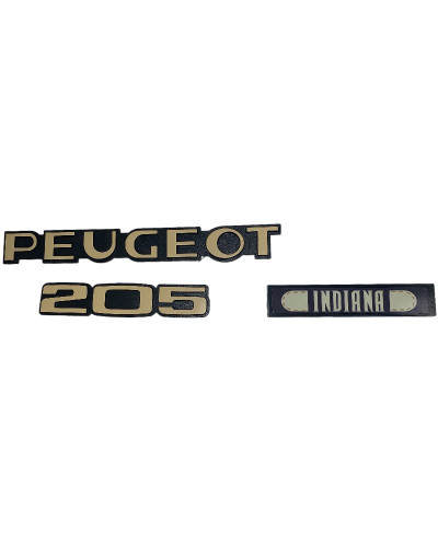 Set van 3 logo's voor Peugeot 205 Indiana