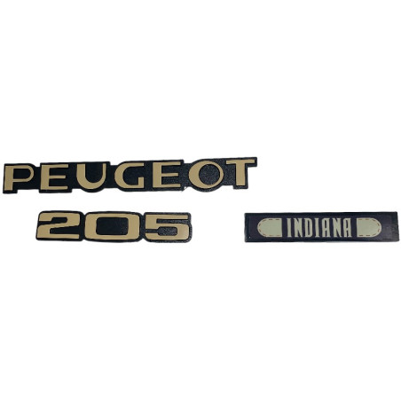 Kit of 3 Logos for Peugeot 205 Indiana