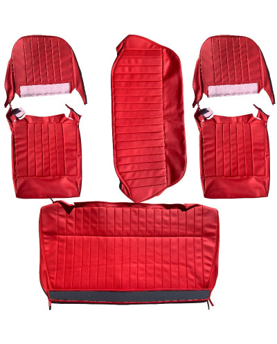Ensemble garnitures de sièges complet simili rouge Renault Dauphine