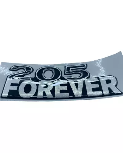 Logo 205 FOREVER per Peugeot 205 Argento