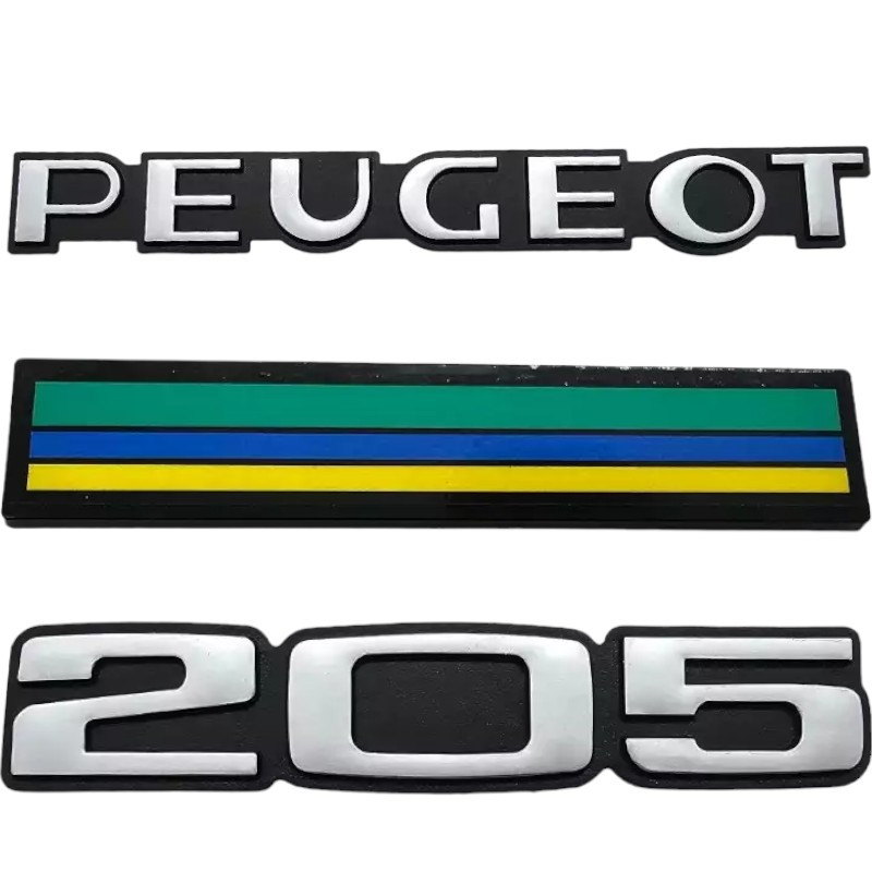 Pack Logo Peugeot 205 Junior vert bleu jaune Protection Anti UV