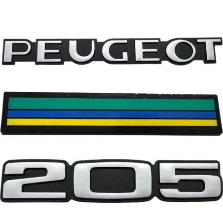 Logo Peugeot 205 Junior verde blu giallo