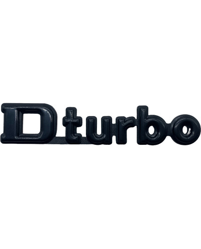 Black "DTURBO" logo for Peugeot 205 D-turbo