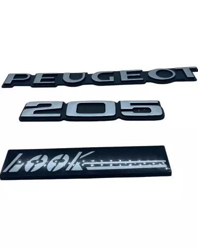 Logo Peugeot 205 in look grigio