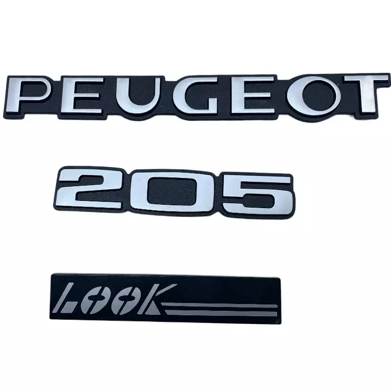 Logo Peugeot 205 in look grigio