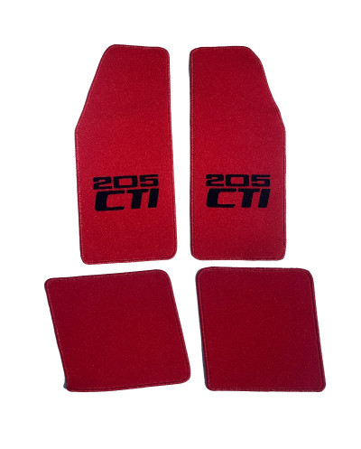 Tapis de sol en velours rouge pour Peugeot 205 CTI