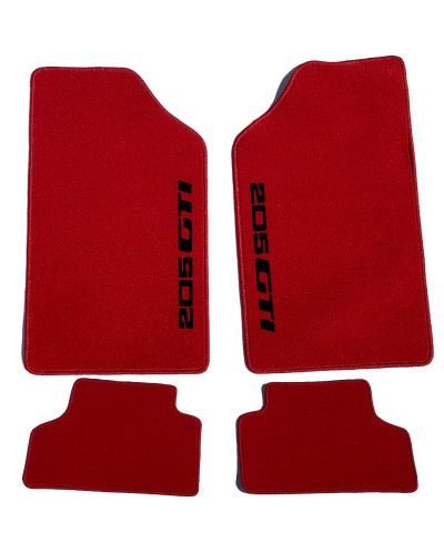 Red floor mats for Peugeot 205 GTI