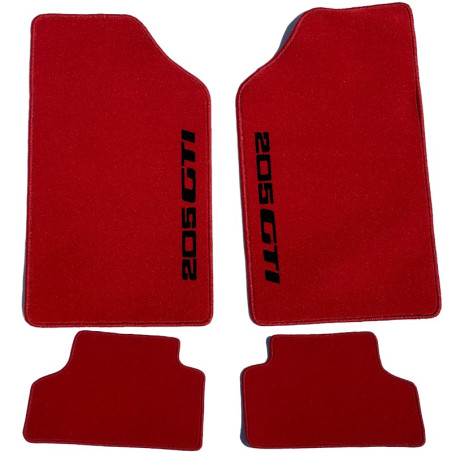 Red floor mats for Peugeot 205 GTI