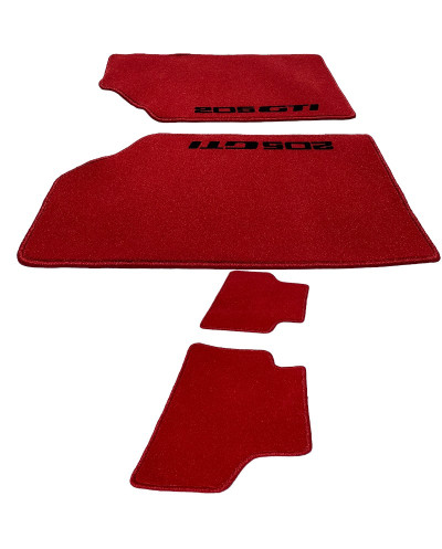 Tapis De Sol Rouge Pour Peugeot 205 GTI Velours de haute qualité