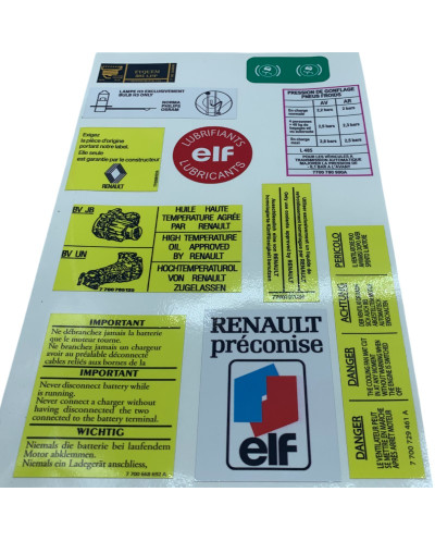 Stickers compartiment moteur R21 2L TURBO haute qualité