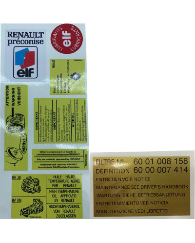 8 Renault Super 5 GT Turbo engine stickers