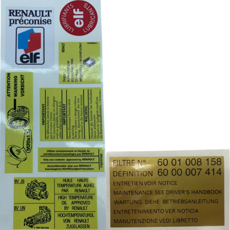 8 Renault Super 5 GT Turbo engine stickers