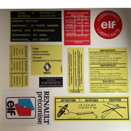 Adhesivos compartimento motor Renault 5 Alpine Turbo