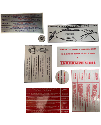 Peugeot 104 engine compartment stickers