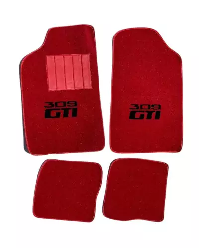 ヒールパッド付きレッドフロアマット(プジョー309 GTI用)