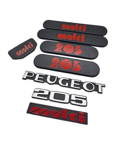 Enjoliveur de Custode kit complet Peugeot 205 Multi avec logos + centre de volant