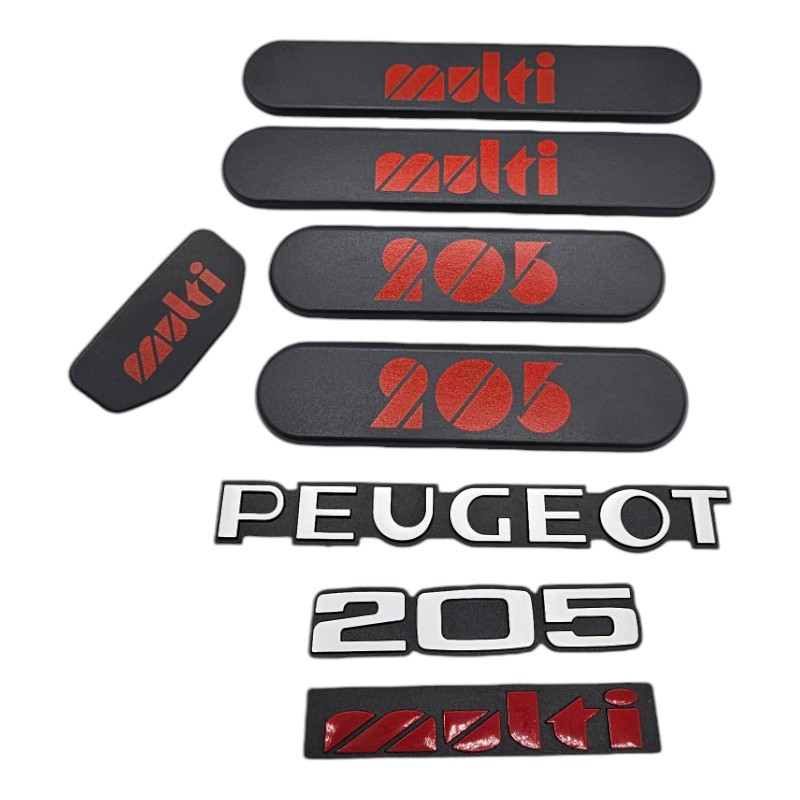 Custode kit complet Peugeot 205 Multi avec logos + centre de volant