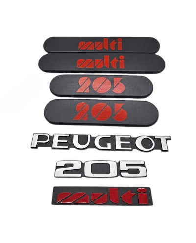 Kit completo Peugeot 205 Multi Custos con logotipos de maletero