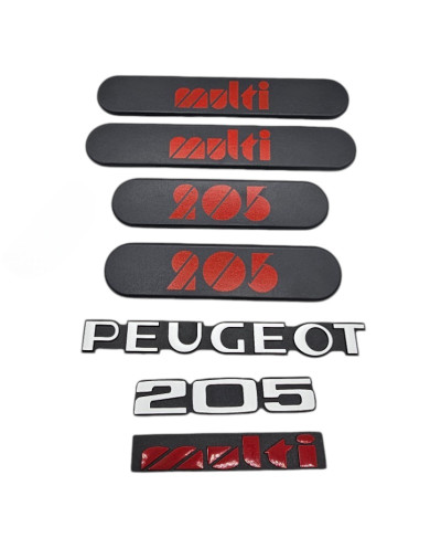 Logo aile arrière Peugeot 205 Multi avec logos de coffre