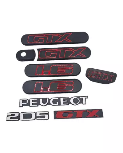 Peugeot 205 GTX Custos Hollow + logos + cap + steering wheel center phase 2