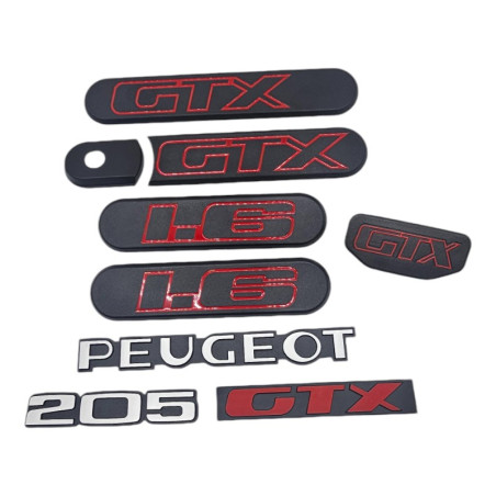 Custode Peugeot 205 GTX Hollowed out + logos + cap + steering wheel center ph2