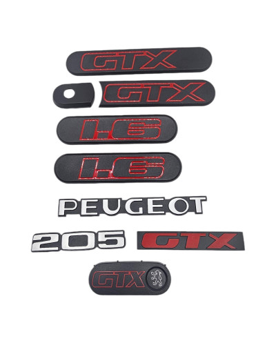 kit complet Custode Peugeot 205 GTX Creusé + logos +bouchon +centre de volant ph 1