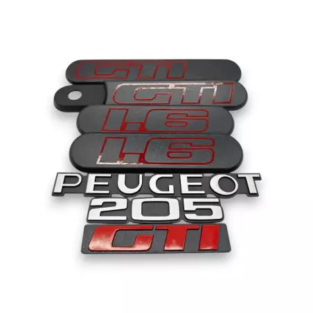 Custodes Peugeot 205 GTI 1.6 preto + 3 logos