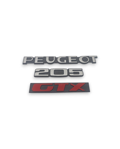 Conjunto de 3 logotipos Peugeot 205 GTX