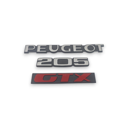 Conjunto de 3 logotipos Peugeot 205 GTX