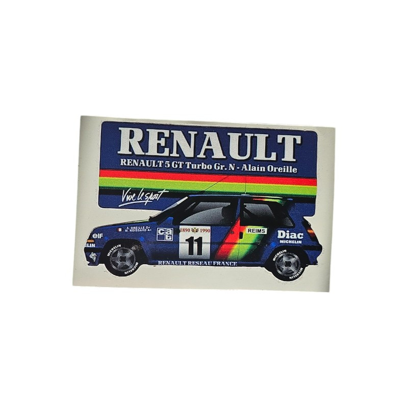 Stickers Renault 5 GT Turbo GR.N Alain Oreille