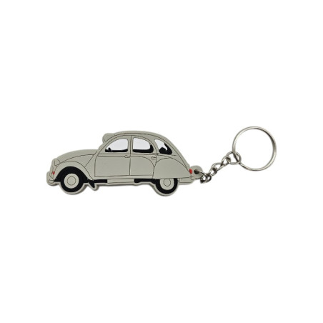 Grey Citroën 2CV key ring