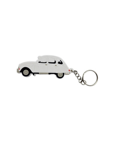 White Citroën 2CV key ring